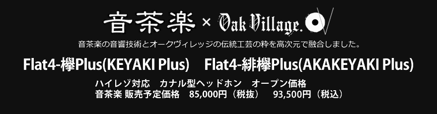 ハイレゾ対応 カナル型ヘッドホン Flat4-欅Plus（KEYAKI Plus）Flat4-緋欅Plus（AKAKEYAKI Plus）